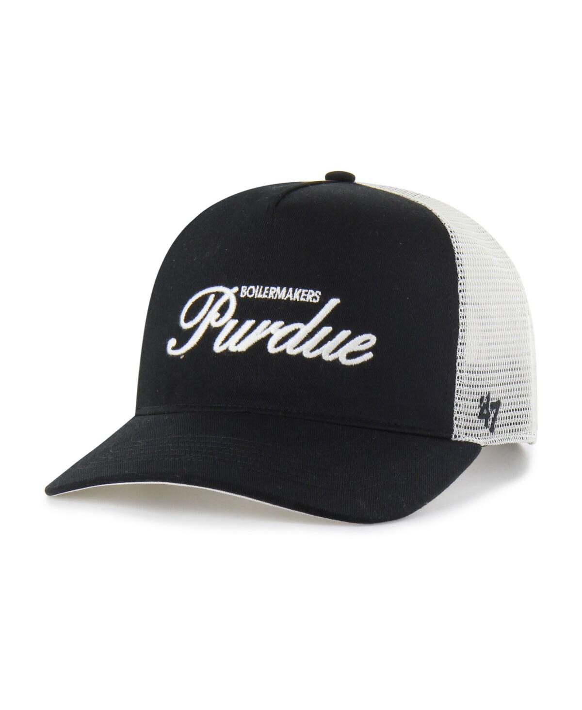 47 Brand Men's And Women's Black Purdue Boilermakers Contemporary Basics Foundation Trucker Hitch Adjustable  In Black