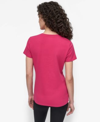 DKNY Women's Sport Glitter Logo Crew Neck T-shirt