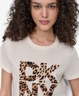 Women's Stacked Animal Print Crew Neck T-shirt