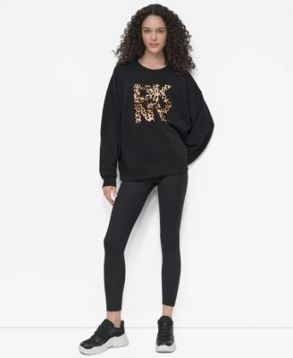 Women's Stacked Flock Logo Crew Neck Top