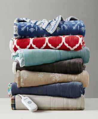 Heated Novelty Reversible Printed Electric Plush Throw, 50" x 60"