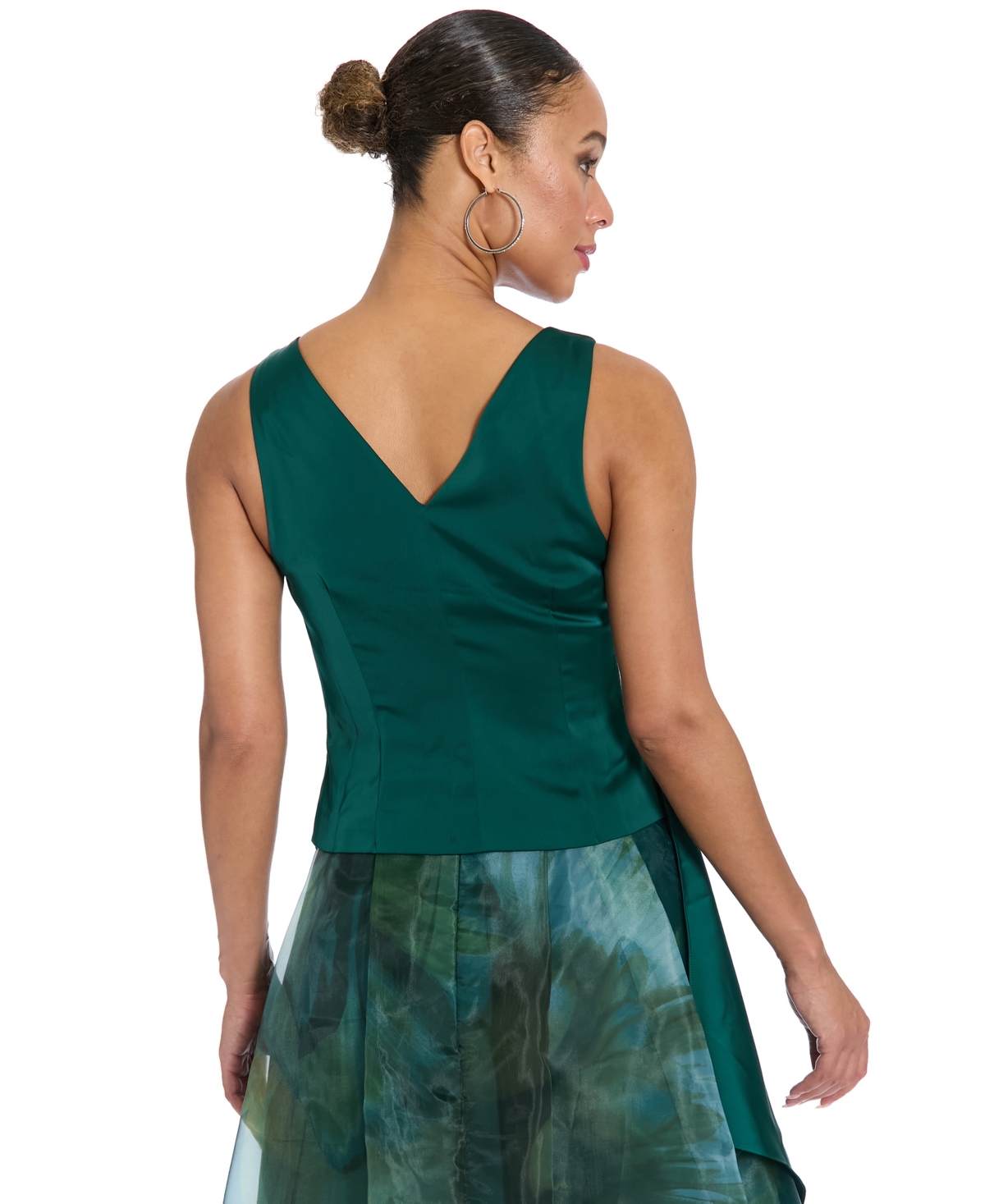 Muse Women'sâ Asymmetrical Pleated V-neck Top In Brown