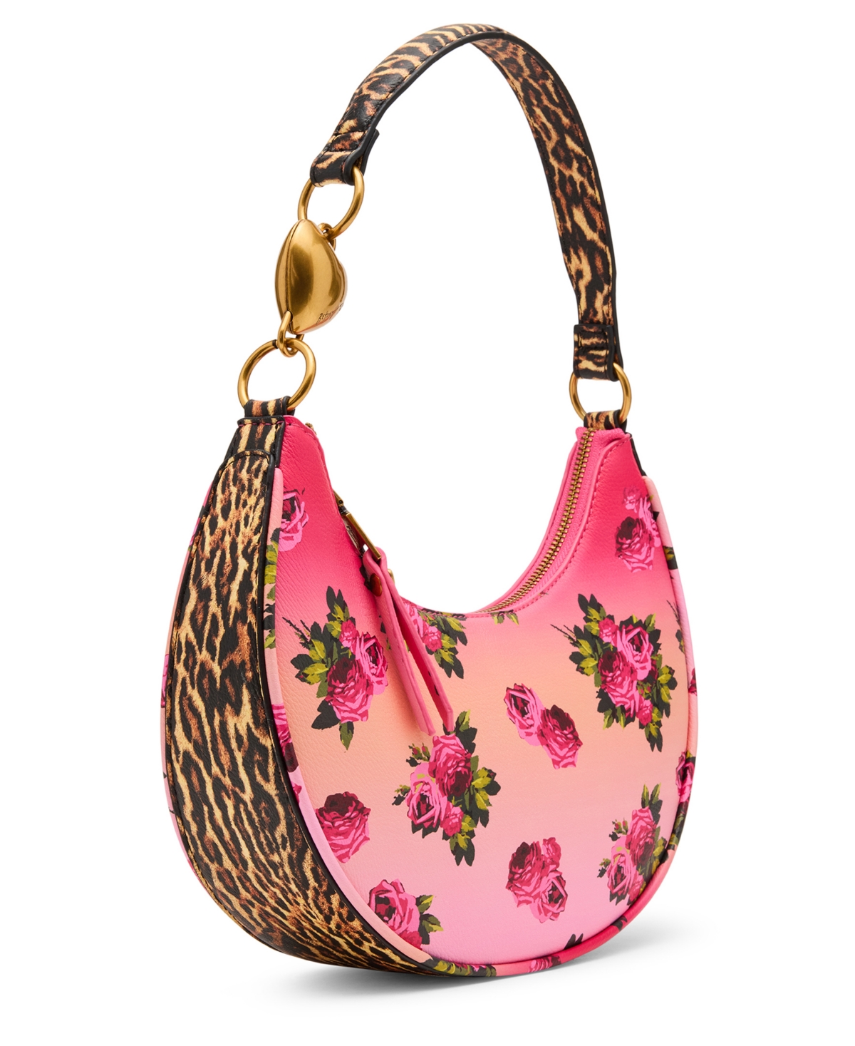 Betsey Johnson Leopard Floral Small Shoulder Bag In Pink