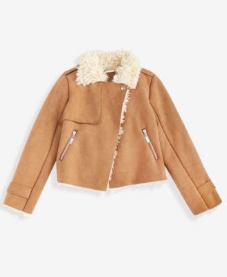 Girls' 4-8 Open-Front Collared Neck Jacket