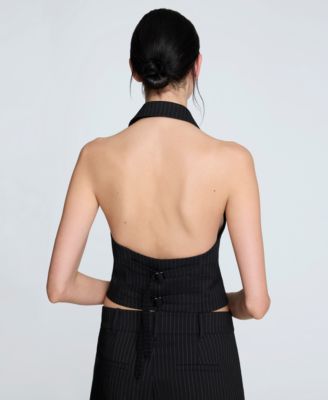 Women's Pinstripe Peak Lapel Blazer