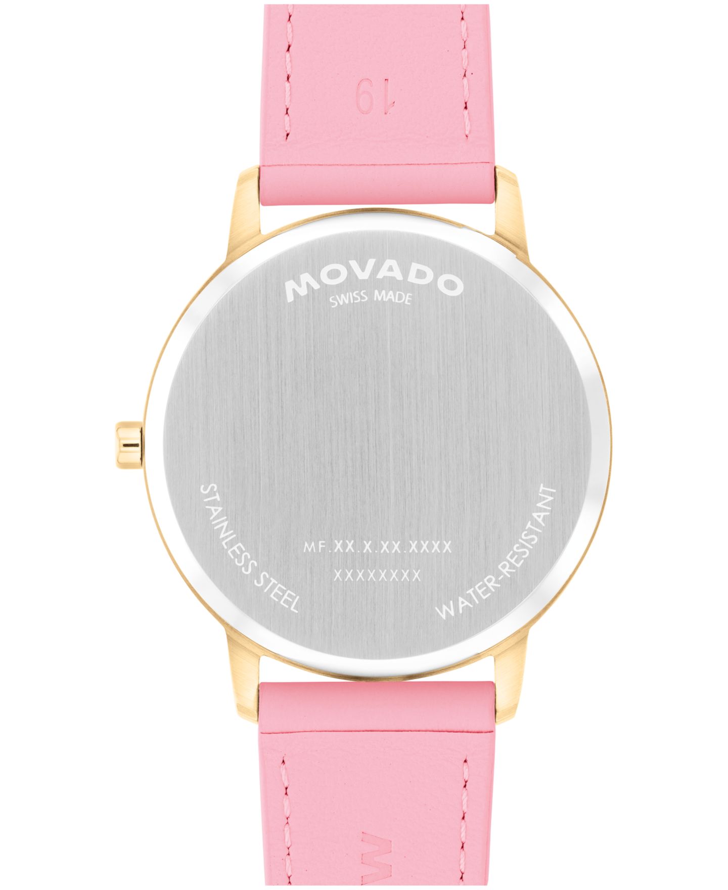 Часы Movado Unisex Face Swiss Quartz Pink Leather Watch, 39mm — фото 2