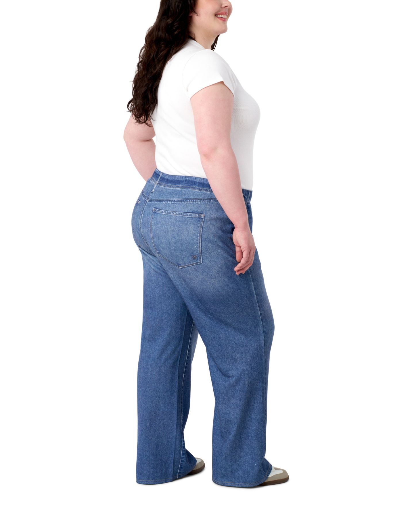 Женские джинсы Seven7 Plus Size Denim Sweatpant Wide Leg Jean, цвет: Saltaire — фото 3