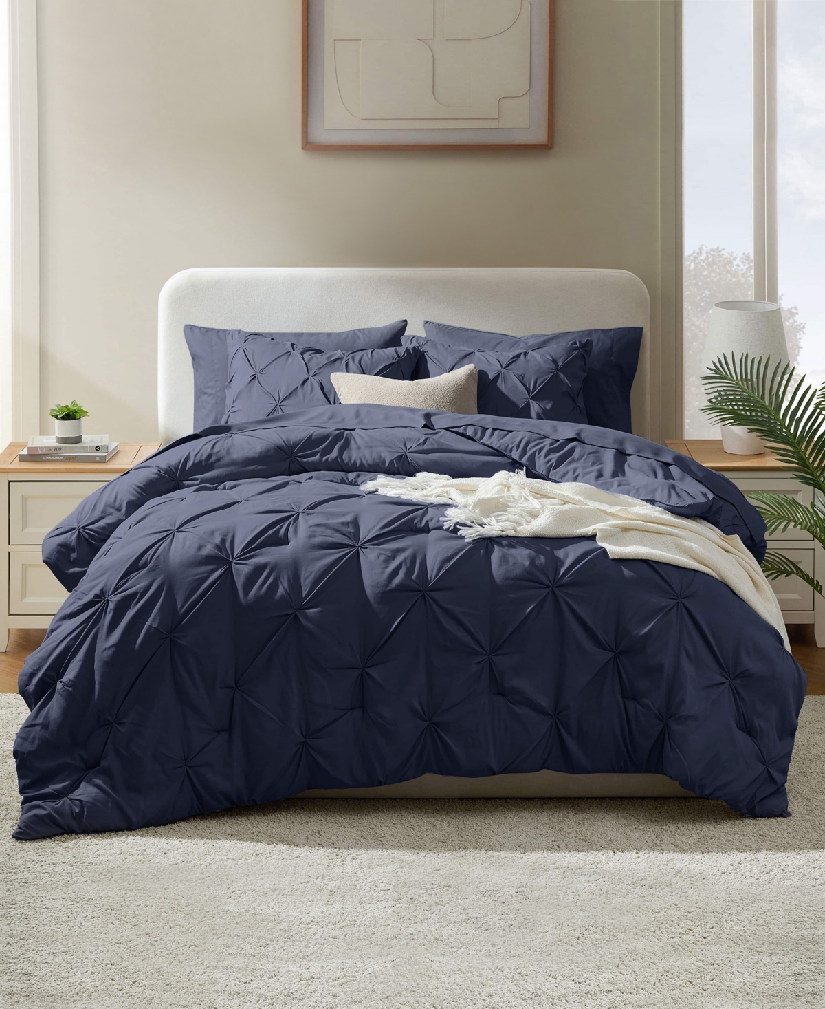 Nestl Luxury Soft Pinch Pleat 7-pc. Comforter Set, California King In Blue