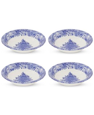 Spode - Blue Italian Christmas Cereal Bowls, Set of 4