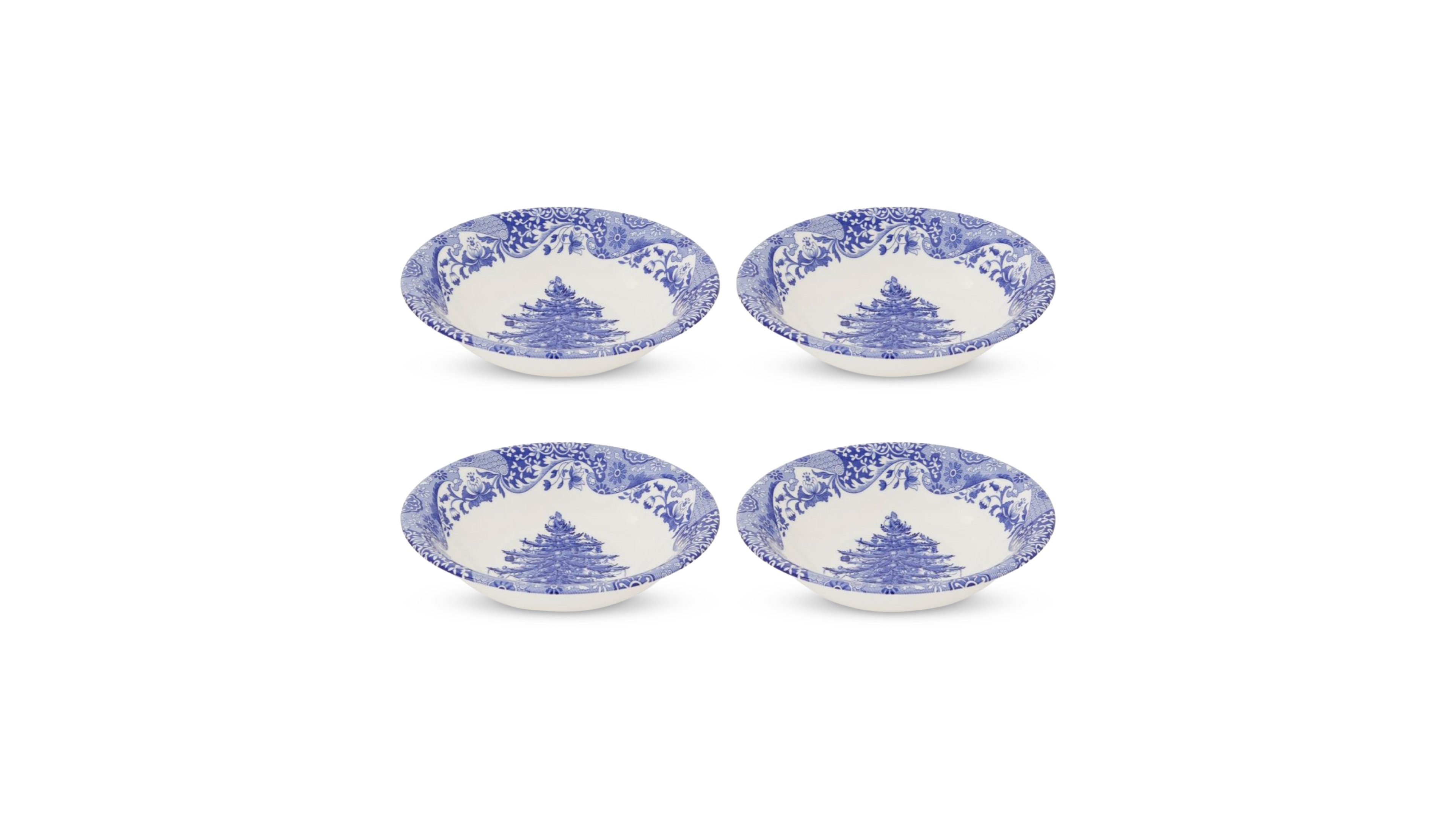 Spode Blue Italian Christmas Cereal Bowls, Set of 4