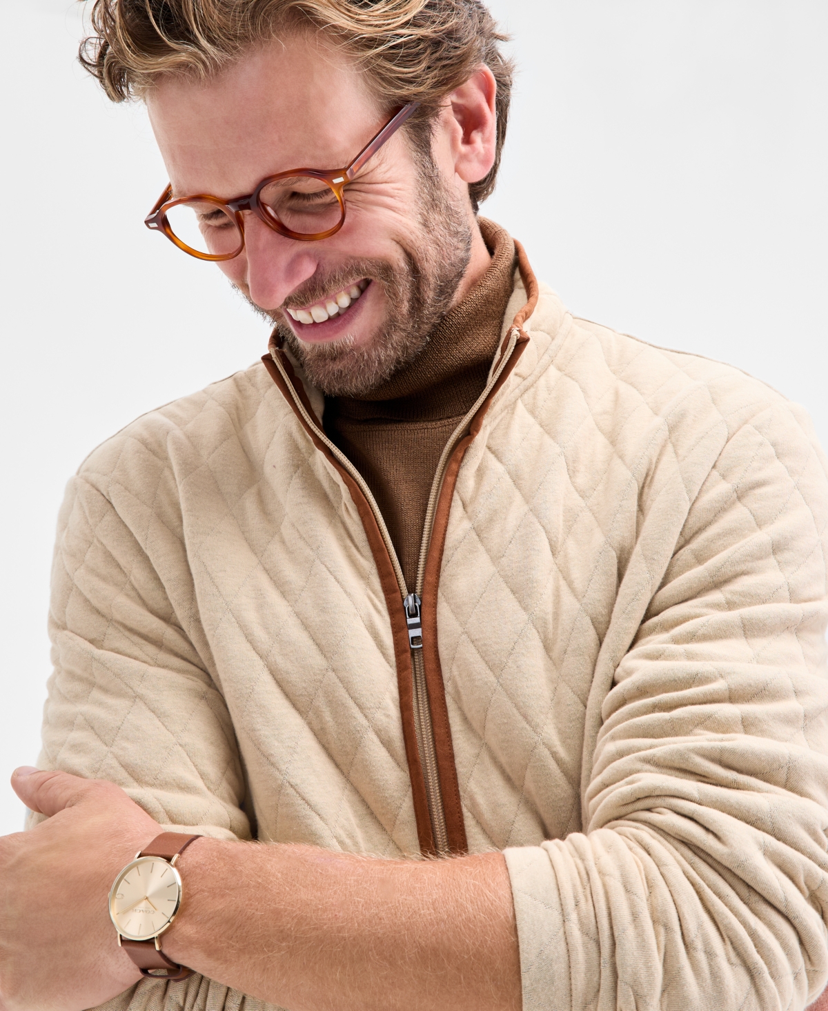 Club Room Men's Quilted Full-Zip Mock Neck Sweatshirt, Macy's Exclusive