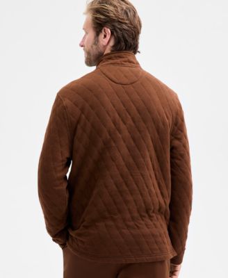 Men's Quilted Snap Mock Neck Sweater, Macy's Exclusive