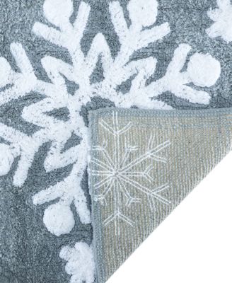 Snowflakes Cotton Bath Rug, 20" x 32"
