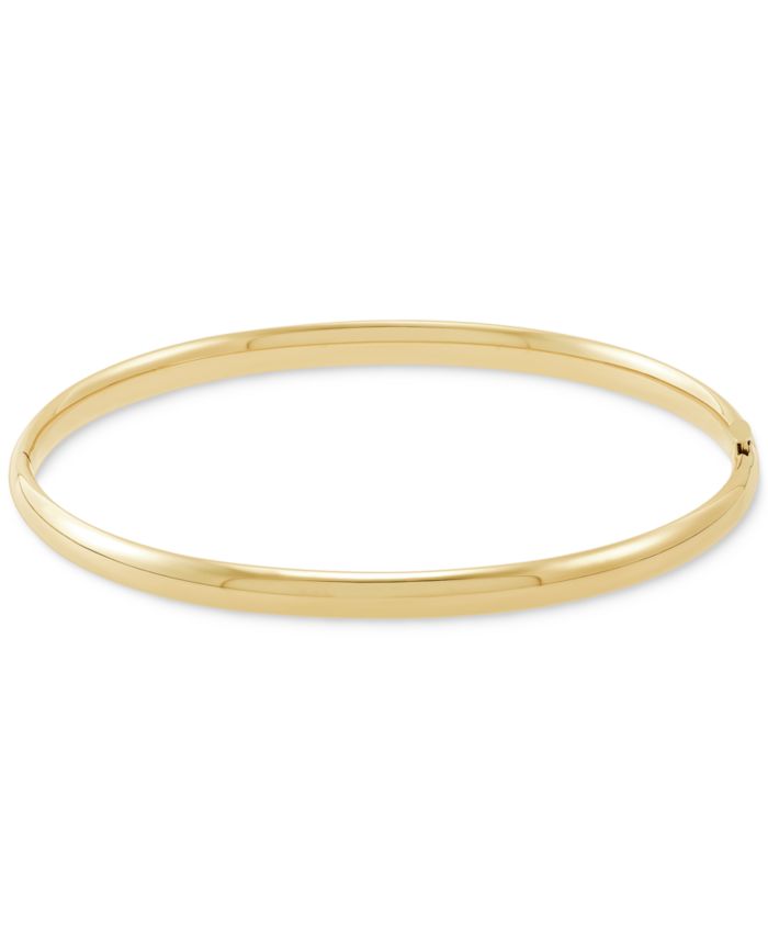 14k Gold Polished Hinge Bangle Bracelet