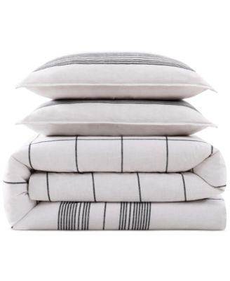 Brooklyn Heights Striped Cotton 3-Piece Comforter Set, Full/Queen