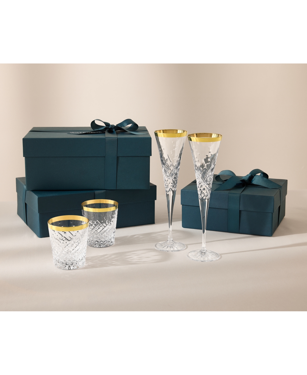 Waterford Celebrations Gold 4.5-oz. Toasting Flute, Set Of 2 In Transparent
