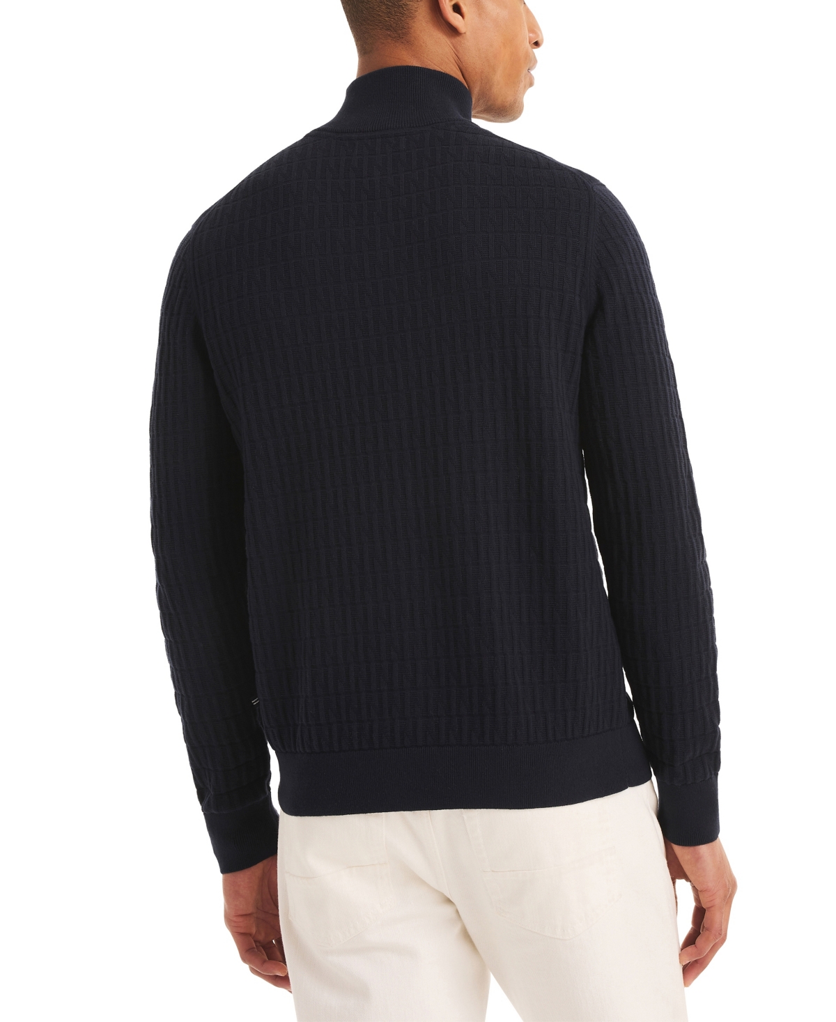 Nautica Men's Classic Fit Quarter Zip Sweater In Blue