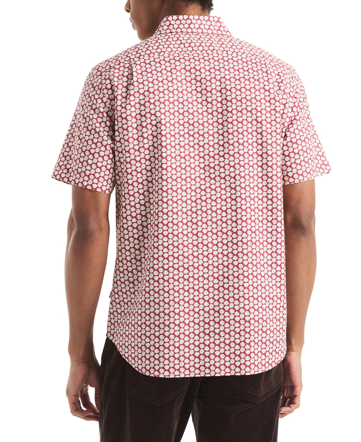 Nautica Mens Printed Short-sleeve Shirt In Pink