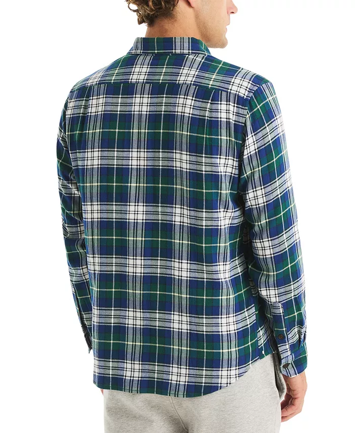 Men's Straight Collar Plaid Shirt - thumbnail 4