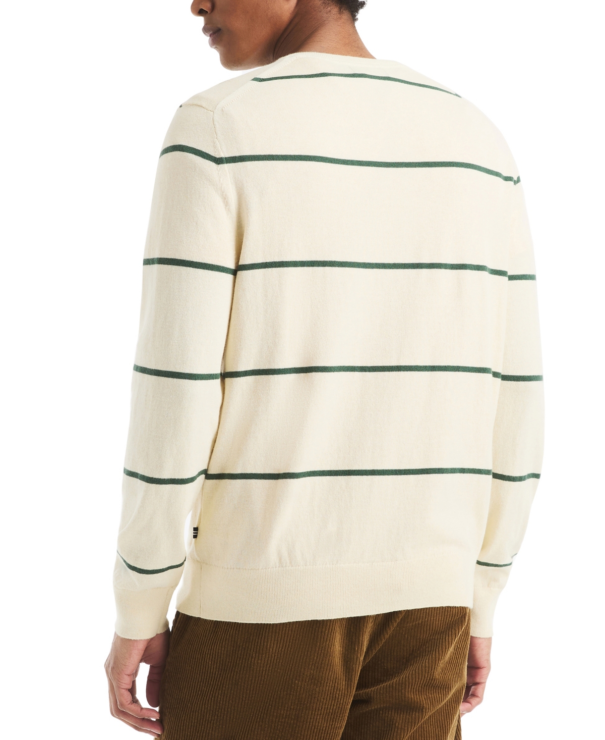 Nautica Men's Performance Striped Crewneck Sweater In Brown