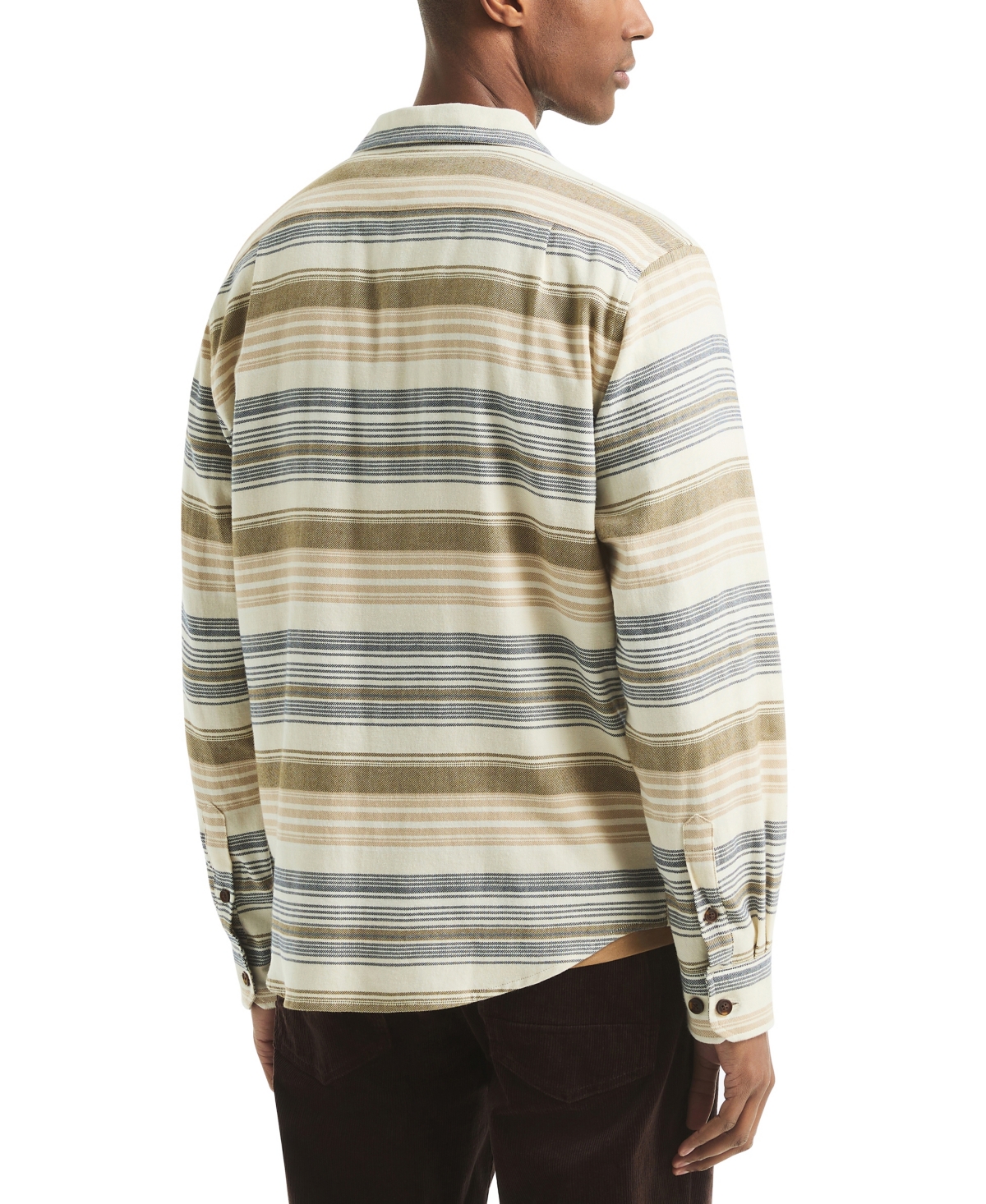 Nautica Men's Striped Long Sleeve Shirt In Brown