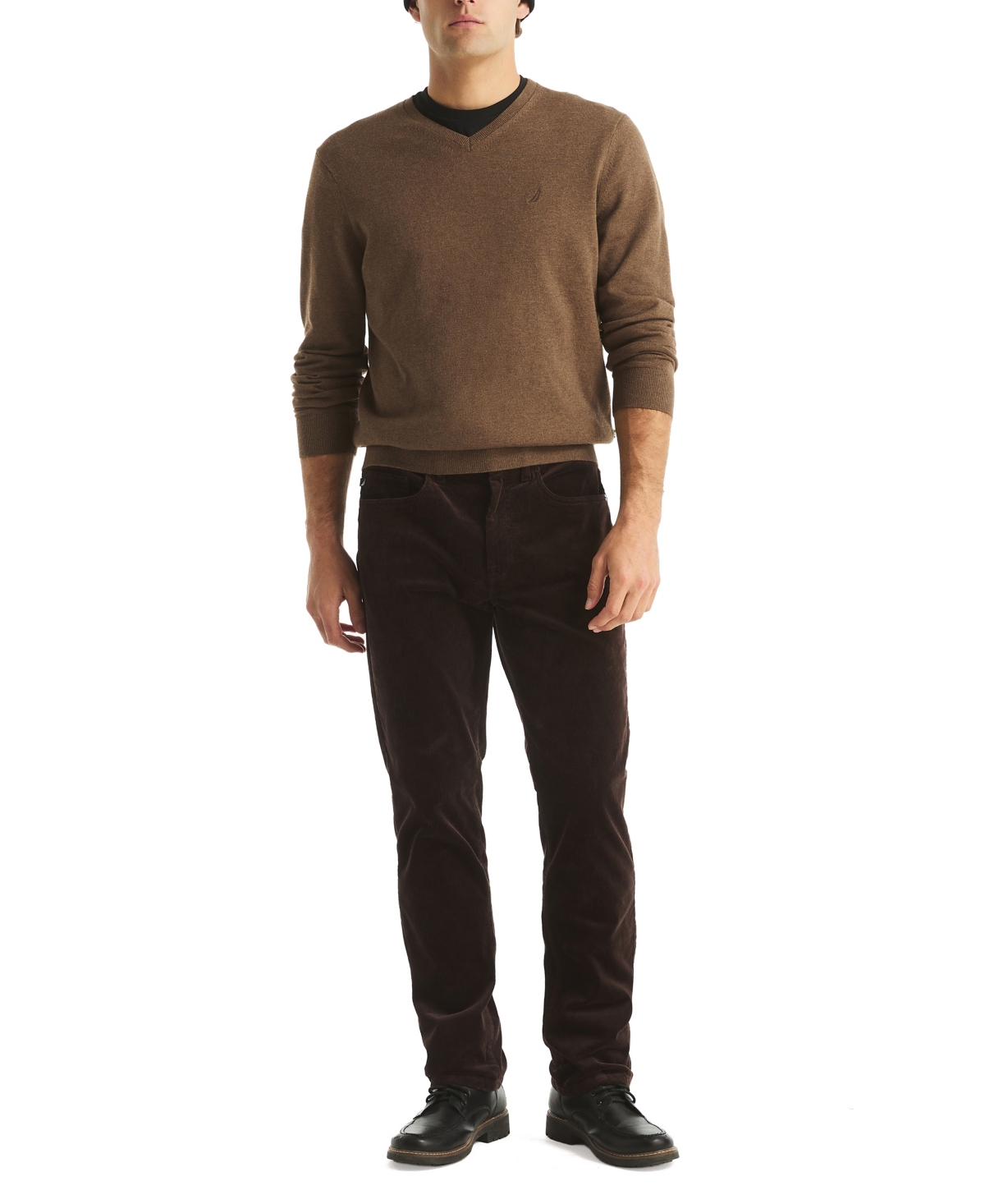 Nautica Men's Performance V-neck Sweater In Brown