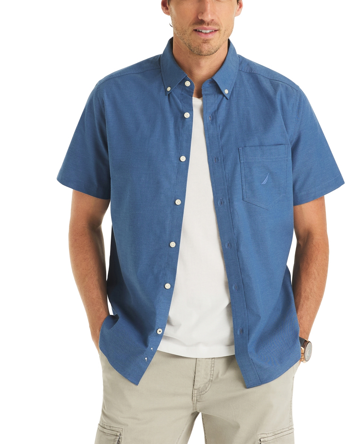 Men's Short Sleeve Button-Down Oxford Shirt - Limoges