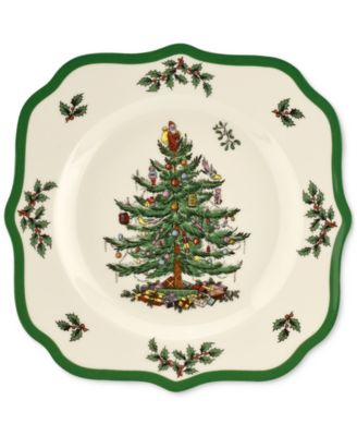 Spode - Christmas Tree Scalloped 9" Salad Plate, Set of 4