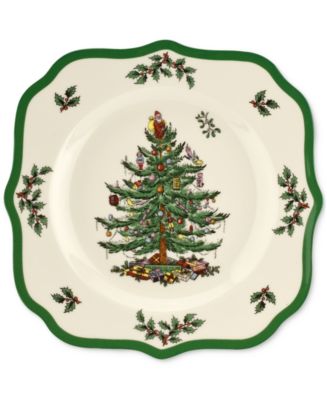 Spode Christmas Tree Scalloped Salad Plate, 8.75"