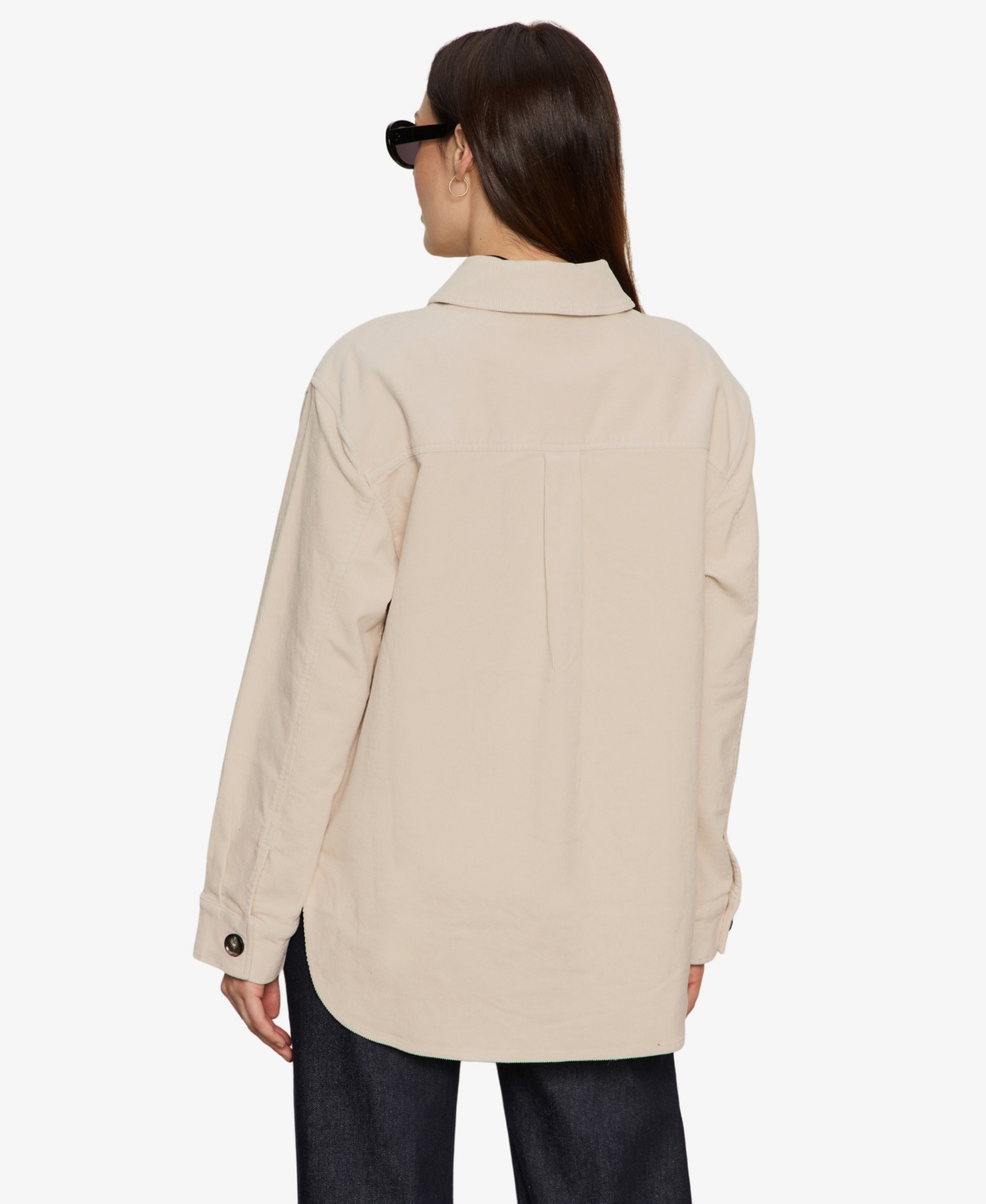 Sanctuary The Stretch Cotton Corduroy Shacket In Neutral