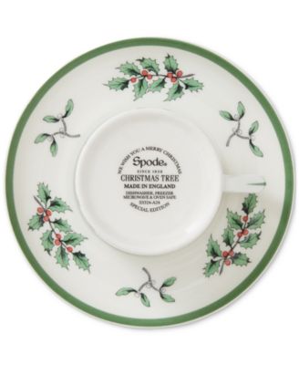 Christmas Tree Espresso Cup & Saucers, Service for 4