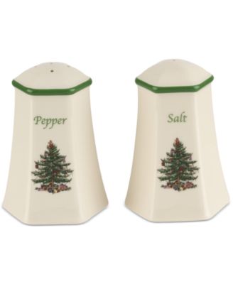 Spode - Christmas Tree Hexagonal Salt & Pepper Shaker Set