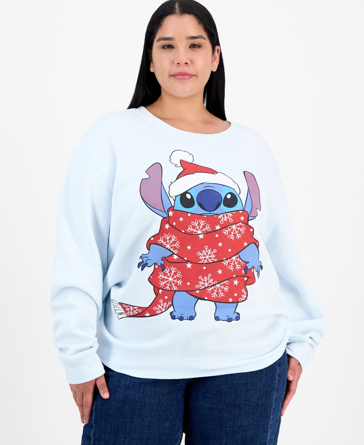 Disney Trendy Plus Stitch Holiday Crewneck Sweatshirt In Blue