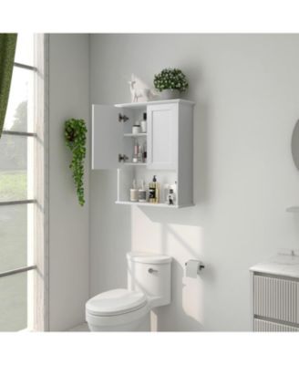 23x29" Bathroom Wall Cabinet with Mirror Doors - Wooden Medicine Cabinet with Adjustable Shelves & Paper Towel Slot