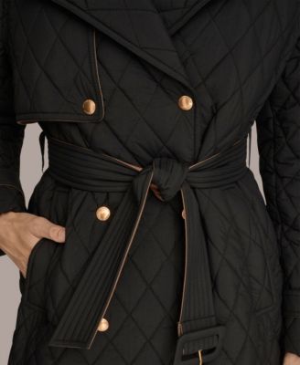 Women's Belted Maxi Quilted Coat