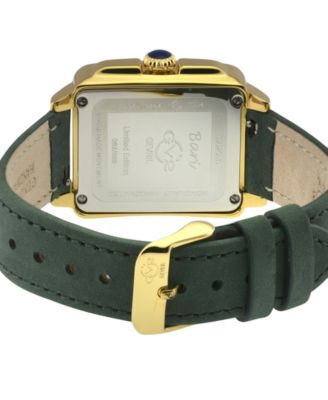 Women's Bari Viva Iron Green Leather Strap Watch, 34mm