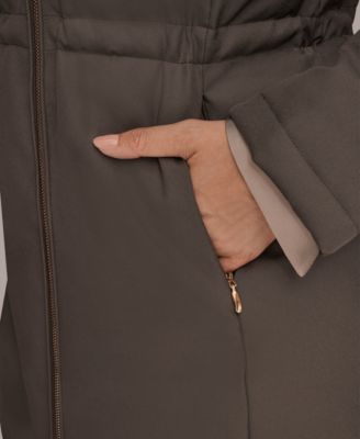 Women's Faux-Fur-Collar Short Puffer Coat