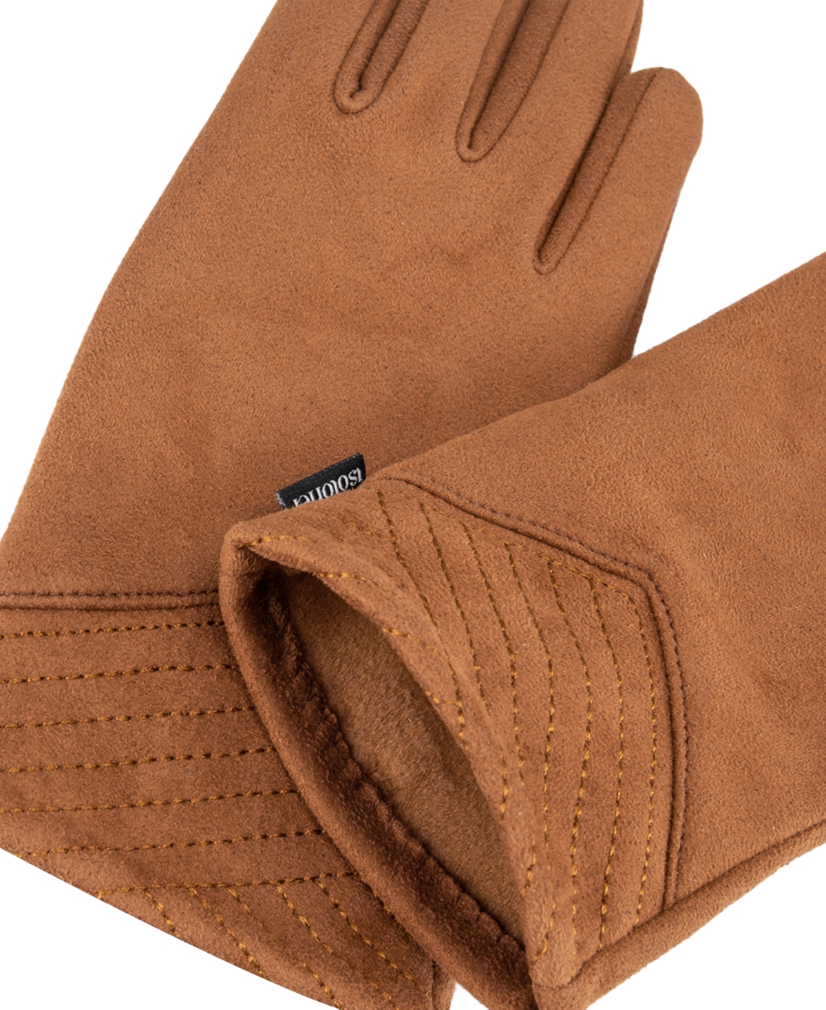 Isotoner Signature Women's Stretch Microsuede Gloves With Smardri And Smartouch In Brown