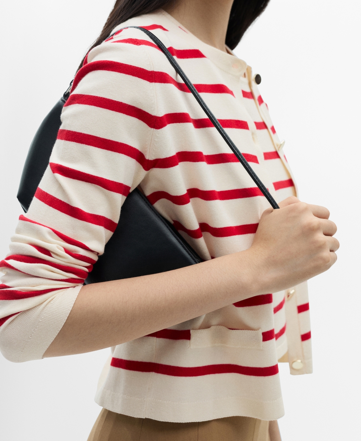 Mango Stripe Knit Crop Tank In Multi