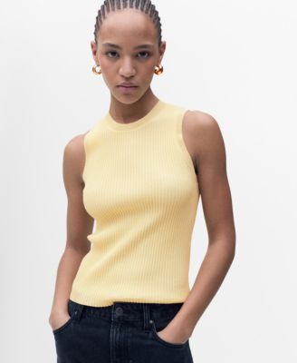 MANGO - Women's Ribbed Knit Top