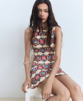 Women's Printed Boat-Neck Top