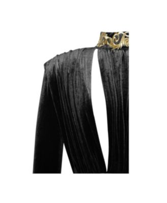 Women Zenaida Black Cutout High Slit Velvet Gown