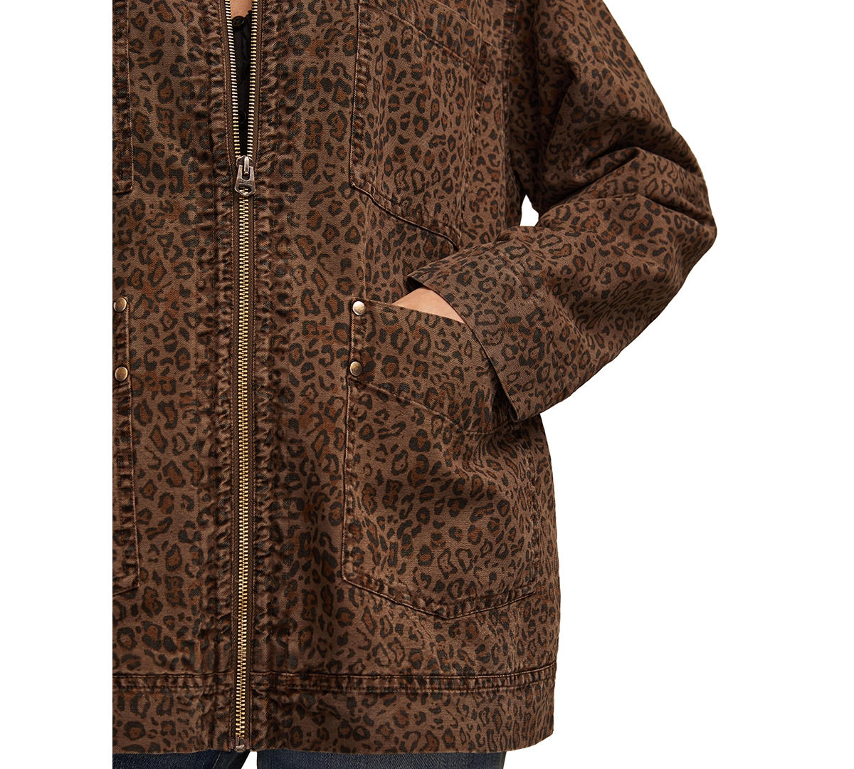 Lucky Brand Women'sâ Washed Oversized Chore Jacket In Brown