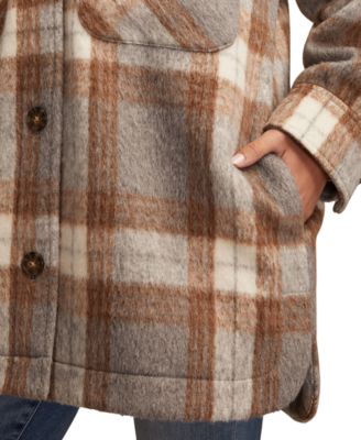 Women's Oversized Plaid Shirt Jacket