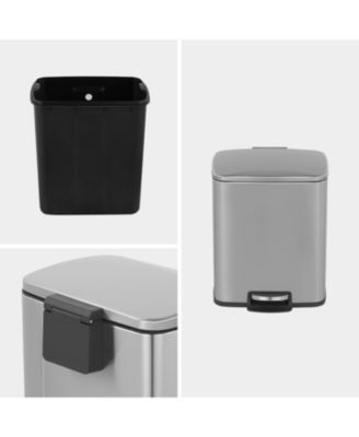 5.3 Gal./20 Liter Rectangular Stainless Steel step-on Trash Can for kitchen
