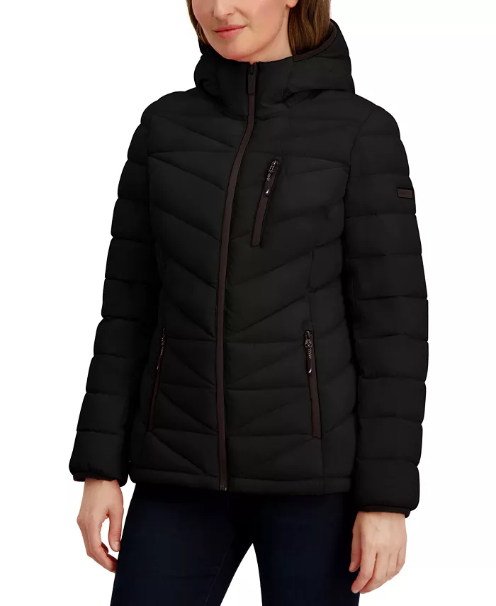 Women's Hooded Zip-Front Puffer Coat - thumbnail 7