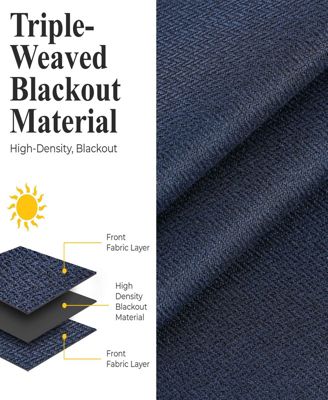 Nyan 100% Blackout Machine Washable Curtains, Set of 2 Panels, 52 X 108