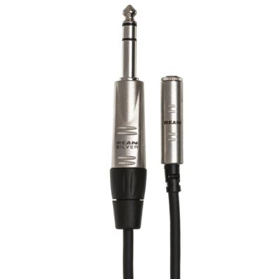 25' REAN 3.5mm TRS Female to 1/4" TRS Male Pro Headphones Adapter Cable