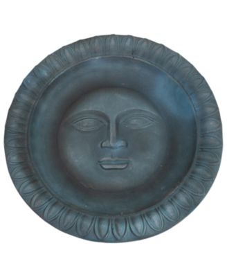 Outdoor Glass Fiber Reinforced Concrete Patio Garden Façade du Soleil Bird Bath - 26"