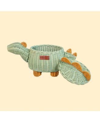 - Handcrafted Rattan Dinosaur Storage Basket - Wicker